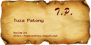 Tuza Patony névjegykártya